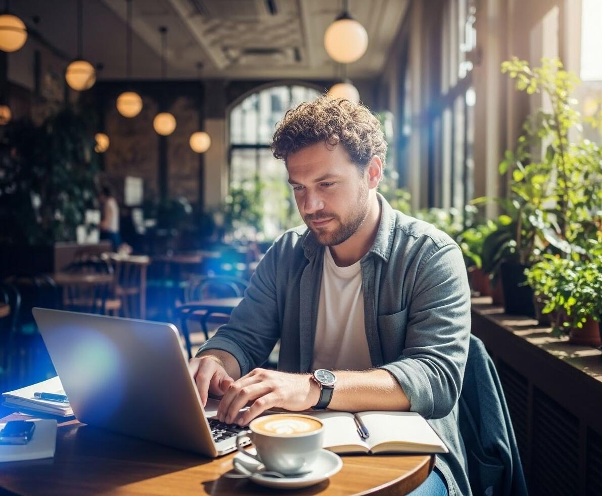 man_werkend_in_cafe
