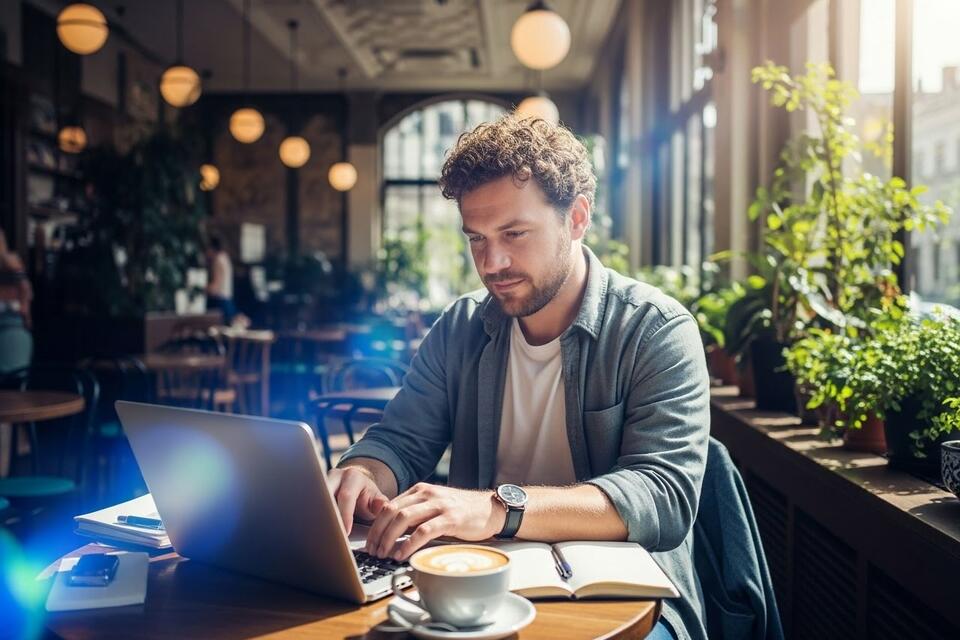 man_werkend_in_cafe